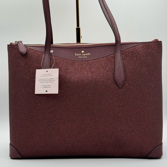 Kate Spade Tote Shoulder Deep Nova  Glitter Fabric Bag - Picture 17 of 17